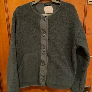 Everlane Women's Green/Gray Teddy Jacket